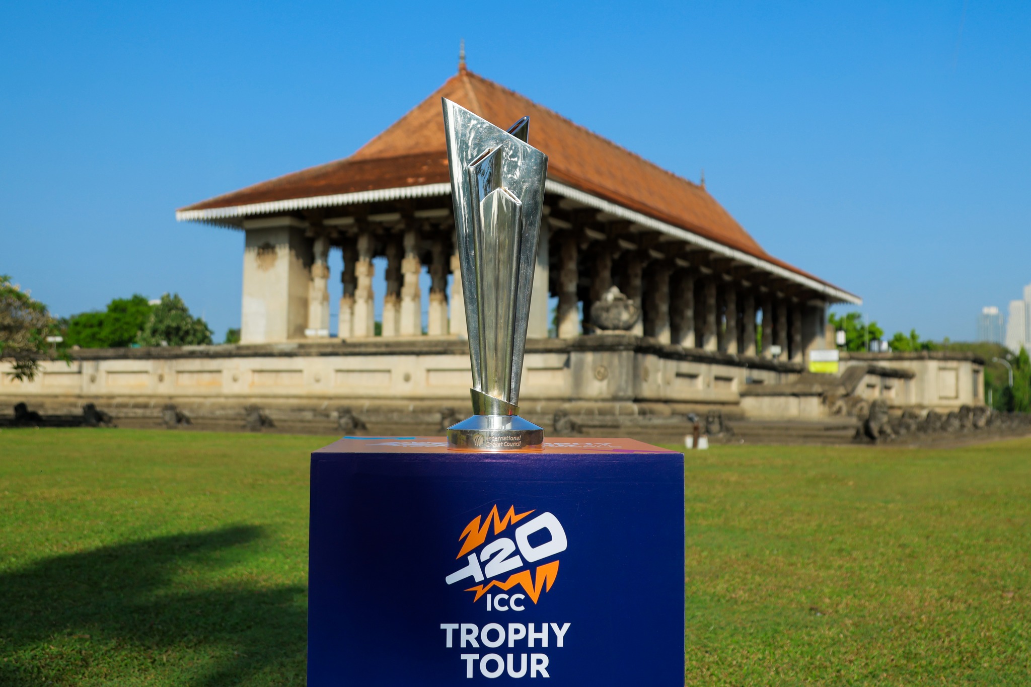 The ICC T20 World Cup Trophy was proudly displayed at Sri Lanka’s iconic Independence Memorial Hall
